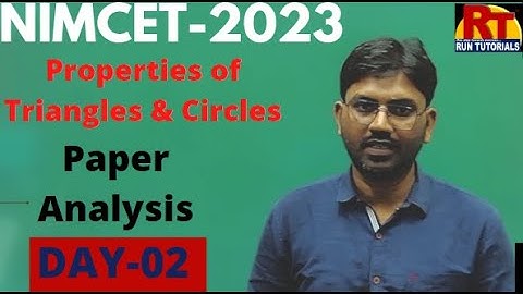 NIMCET-2023|properties of Triangles and circles Paper Analysis |Day-02 | RUN Tutorials | Varanasi