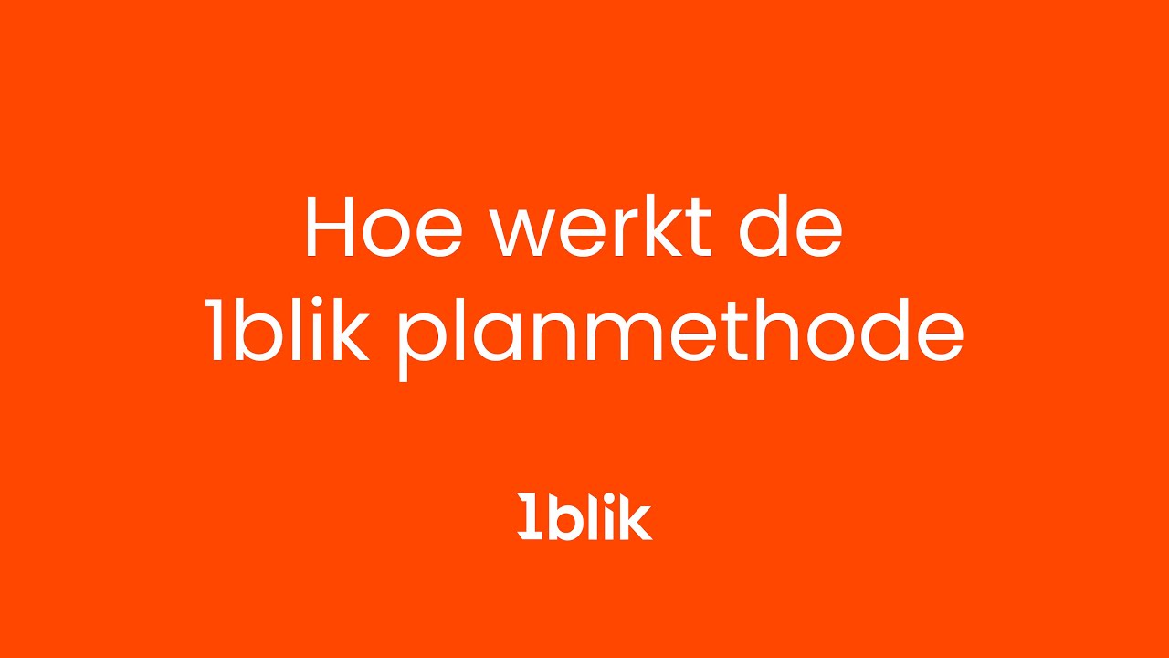 Hoe werkt de 1blik Planmethode  (1blik agenda)