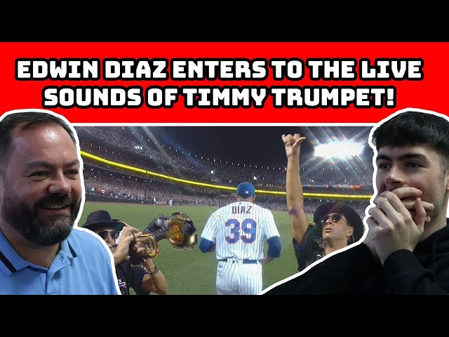 British Father and Son Reacts! Edwin Diaz Entry With Timmy Trumpet at Citi  Field! 