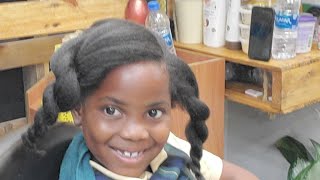 she wanted a cute braided style on her long natural hair