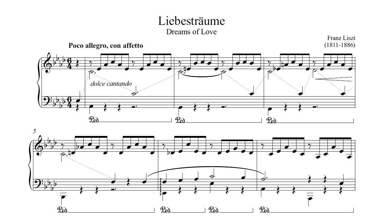 Liszt Liebestraum no 3 李斯特愛之夢降A大調第3號 (S 541／3) - YouTube
