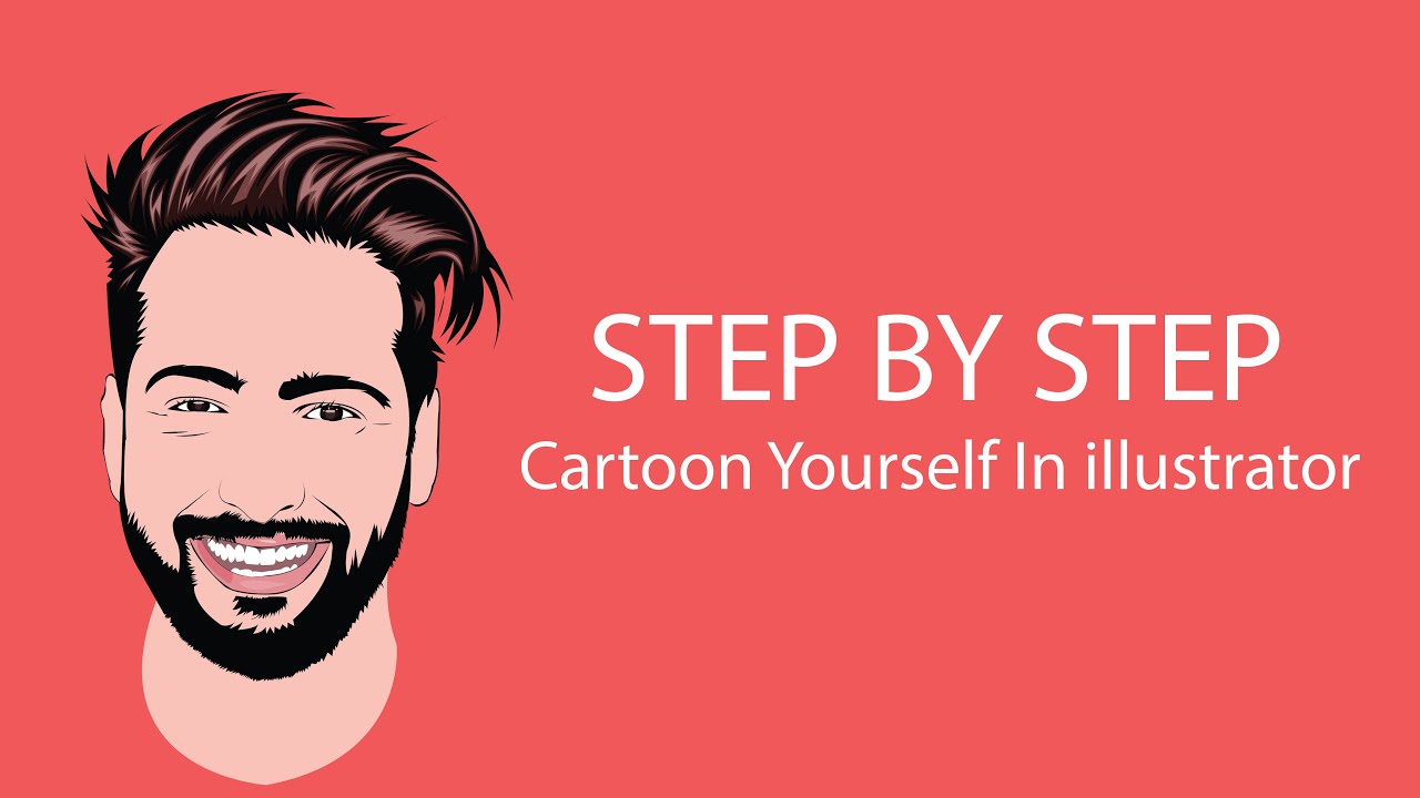Cartoon yourself in illustrator using mouse step by step - YouTube