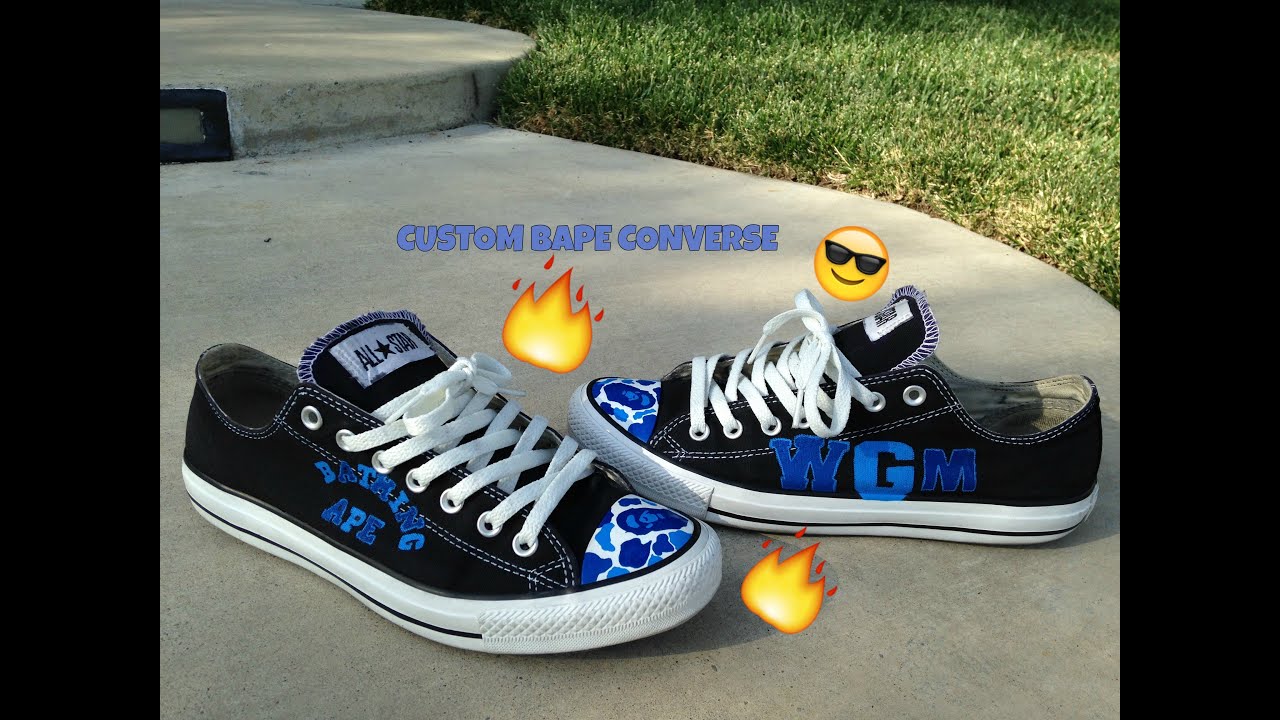 custom converse bape