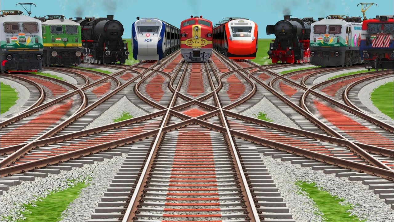 9 Rails 9 RAILS PASSING BY CURVED BRANCHED RAILROAD TRACKS RISKY RAILROAD ...