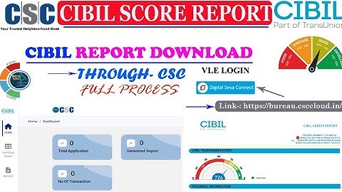 CIBIL Score Report Download Through CSC l Full Process 