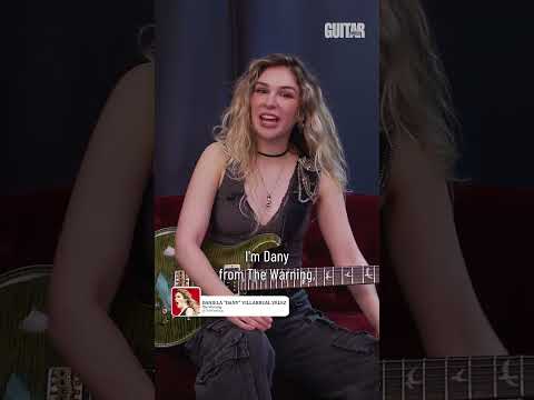 Dany Villarreal from The Warning shows off one of her favorite guitars