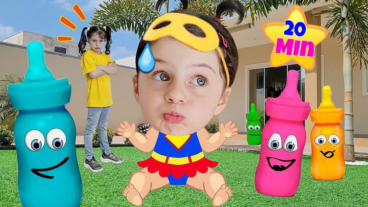 Mimi e Julinha em Histórias Engraçadas de Brincadeiras, bebês e babás para crianças