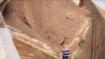 Ship Unloading Soil - A Mountain Is Collapsing #satisfying #sand