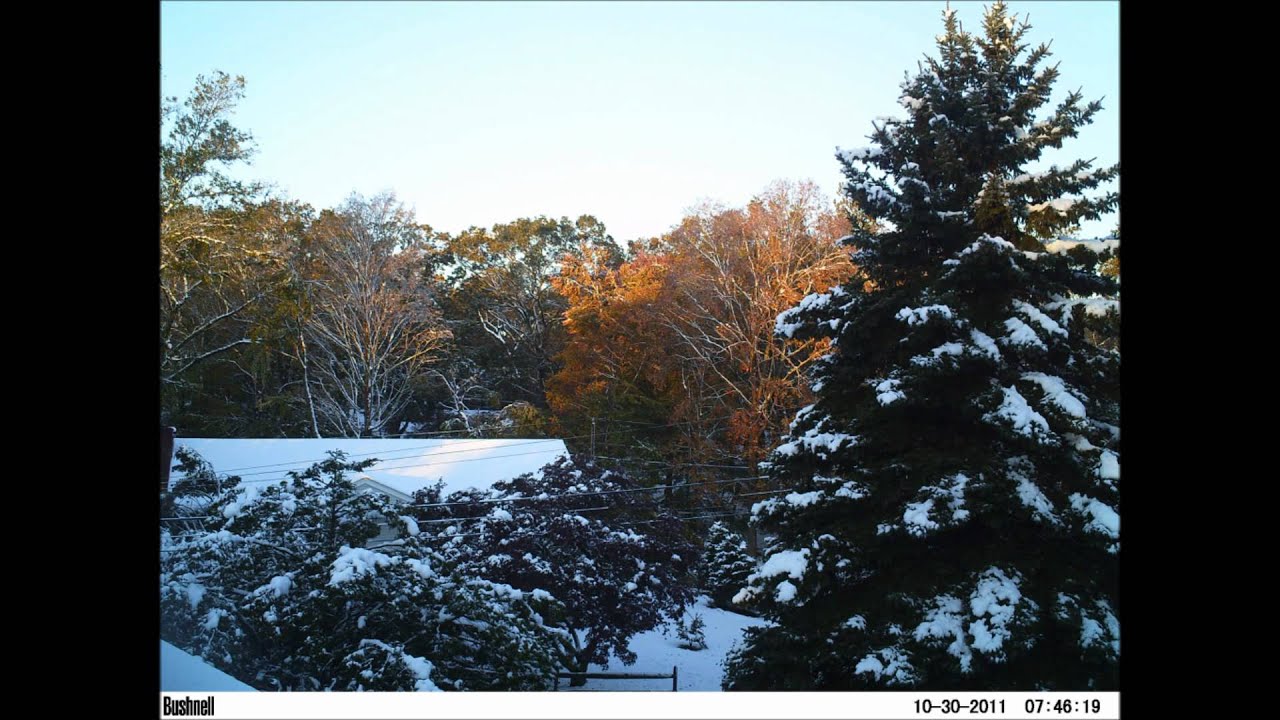 October 29, 2011 Snowstorm Timelapse from Roof YouTube