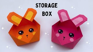 DIY MINI PAPER BUNNY STORAGE BOX / Paper Crafts For School / Paper Craft / Easy Origami  Box DIY by World Of Art And Craft 791 views 2 weeks ago 4 minutes, 33 seconds