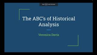 ABC's of Historical Analysis-  Pt. 1