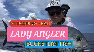 GT Fishing in Bali || 🛑Lady Angler vs Giant Trevally ❗️❗️❗️