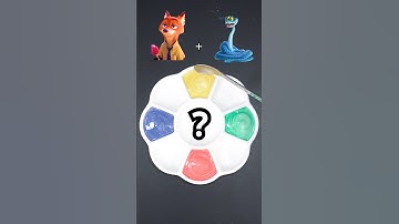 Raad de gemengde kleuren van Zootopia 2 #zootopia2 #kleurenmixen #bevredigend #kleurrijkslimeasmr