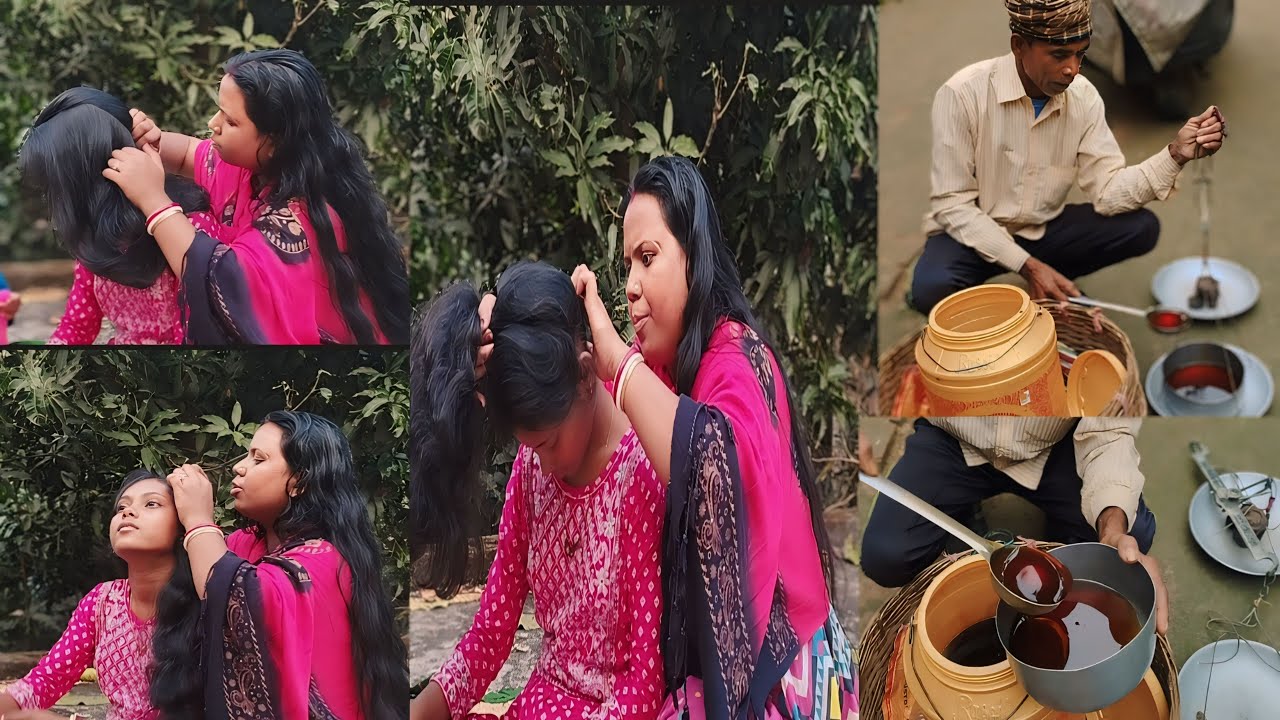 long hair nitpicking combing vlog। lice combing video।ফোনে নিজেকে দেখতে পাবে বলে কাকু কতটা খুশি হলো।