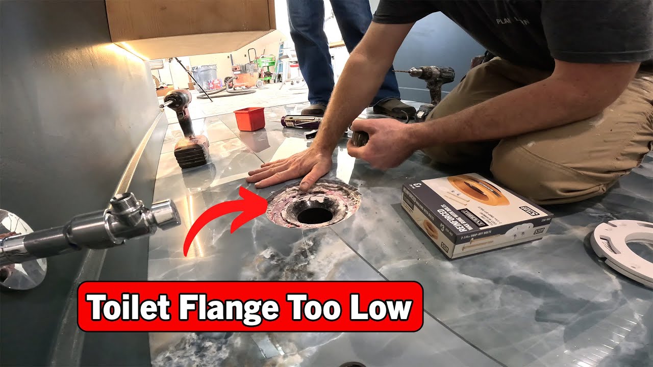 Adding Toilet Spacers for a Toilet Flange after Tile YouTube