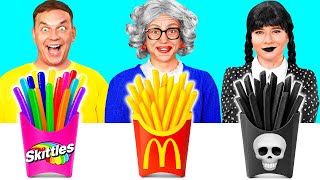 Reto De Cocina Wednesday McDonald's vs Abuela | Desafíos De Comida Divertida de TeenTeam Challenge