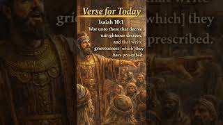 Isaiah 10:1 - Woe unto them that decree unrighteous decrees, and that write grievousness
