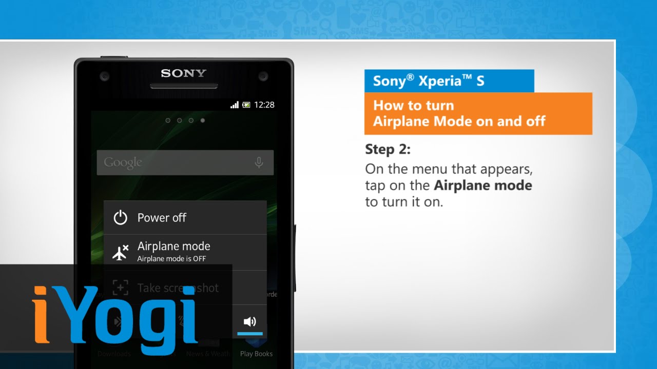 How to turn Airplane Mode on and off in Sony® Xperia™ S
