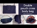 Double pouch crossbody bag - three compartments
