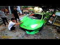 Lamborghini tự chế lên đèn | Lamborghini homemade from paperboard fitted with lights