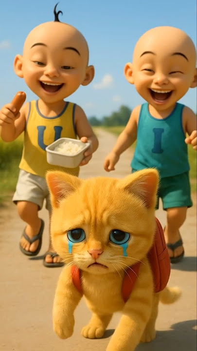 Funny Cat Video: Upin & Ipin Steal Lunch and Face Spider Karma!