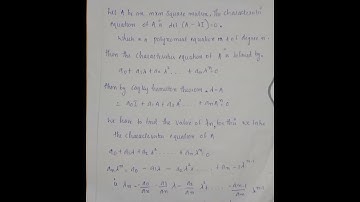 Finding powers of a matrix using cayley hamilton theorom & problem 10