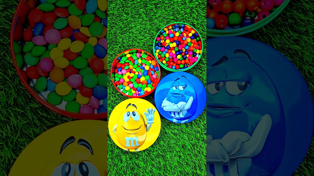 Minutes Satisfying with Rainbow M&M'S Candy Unpacking From Glossy Containers ASMR Beads Surprise