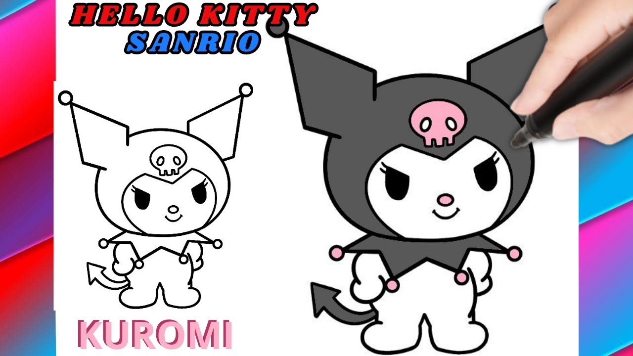 🔴Como desenhar KUROMI (HELLO KITTY-SANRIO)- fácil e rápido!! - YouTube