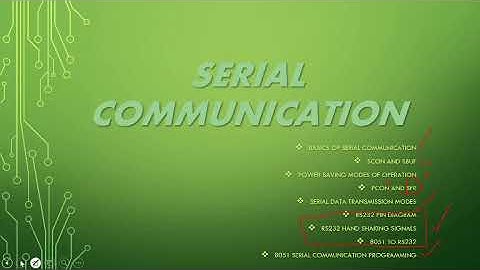 Serial Communication | PCON | SCON | SBUF | SFR | RS232 | Hand Shaking Signals | Lecture 22