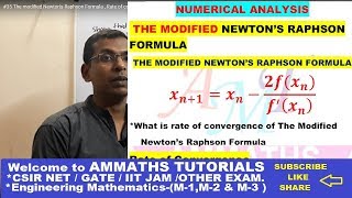 #35 The modified Newton's Raphson Formula | Rate of convergence of The Modified  Newton ’s Raphson