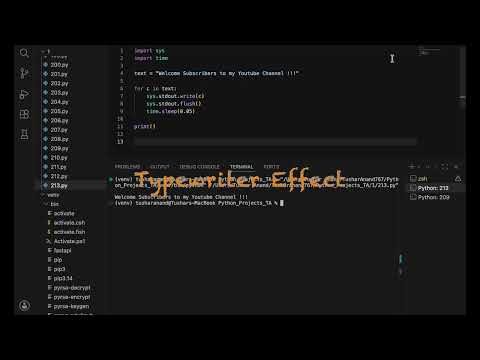 Typewriter effect Feels Like a Movie Intro 🎬🐍 #coding #python #typingeffect