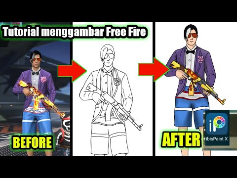 HOW TO DRAW CHARACTER FREE FIRE CARA MENGGAMBAR KARAKTER FREE FIRE