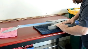 Fretwire 7 string Kit build Part 4 Prime and sand