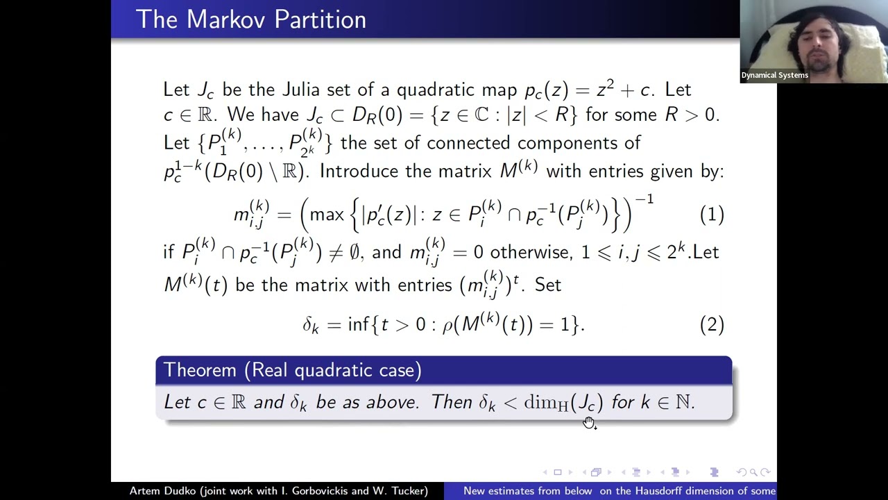 Artem Dudko (IM PAN), "New estimates from below on the Hausdorff dimension of some Julia sets."