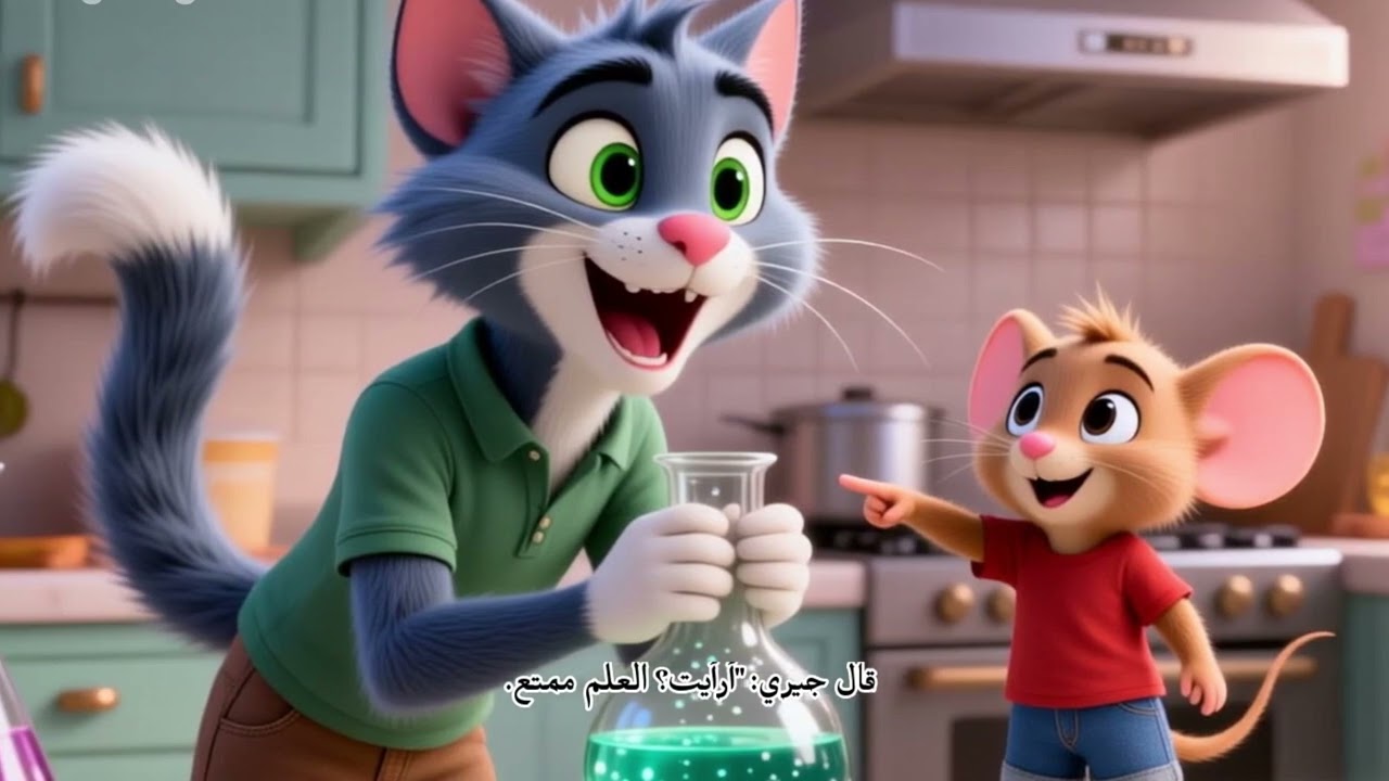 قصة توم وجيري اختراع توم المدهش! كيف غيّر التعليم حياة توم وجيري؟ 🐱🐭✨
