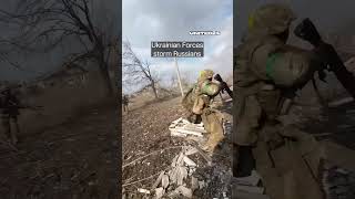 First person shooter. Ukrainian Forces storm Russian. Insane footage! #shorts #warinukraine