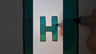 Satisfying letter Art | #artinspiration #artpainting #copic #trendingshorts #ombre #H