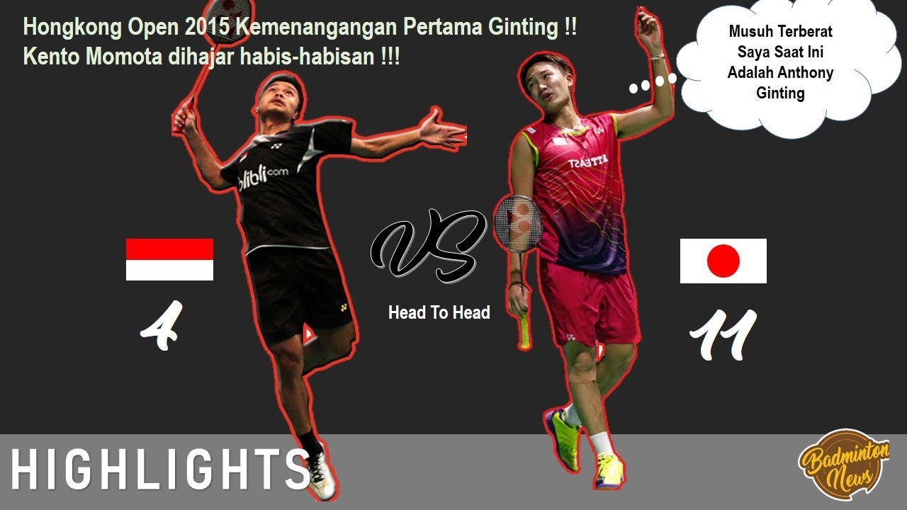 Classic Match !! Head to Head antara Anthony Ginting vs Kento Momota