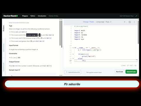 If-else  Conditions Hackerrank python Solutions