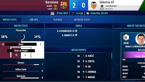 Barcelona 2-0 Valencia  - Big Win 🔥 , Soccer Manager 2022