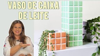 DIY: Como Fazer um Lindo Vaso com Pastilhas de Vidro e Caixa de Leite | Tutorial Passo a Passo ✨