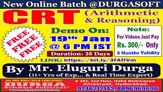 CRT (FREE Batch) Online Training @ DURGASOFT