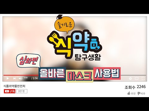[슬기로운식약탐구생활] 올바른마스크사용법 심화편