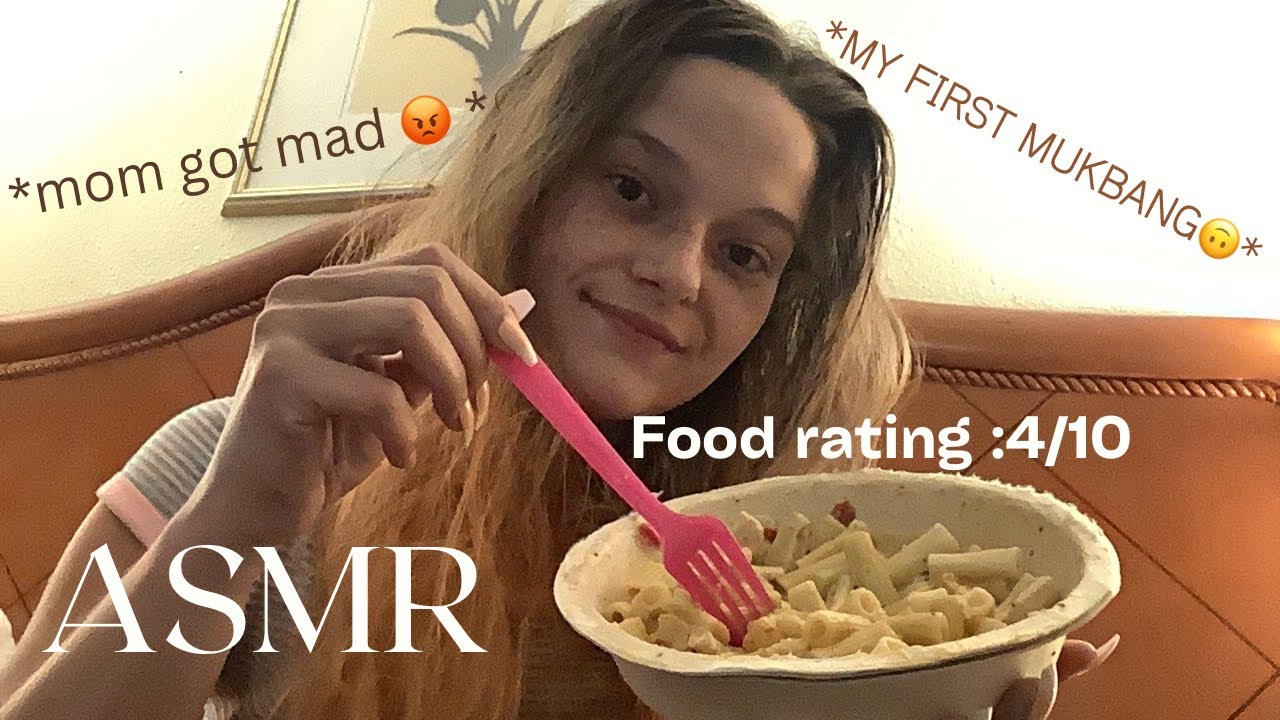 ASMR my first mukbang video !! * smacking eating sounds * + mom 💕 - YouTube