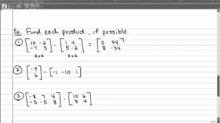 3-6 Multiplying Matrices