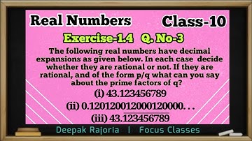 The following real numbers have decimal expansions as given below. In each case, decide whether they