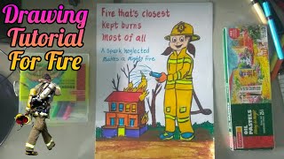Fire Safety Poster : Fire That's Closest Kept Burns Most Of All |A Spark Neglected Makes a Mighty.