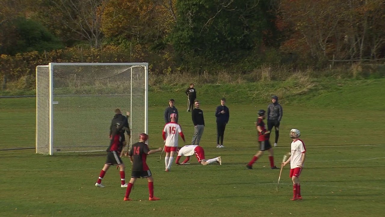Andrew McCuish scores to make it Kinlochshiel 0 Oban Camanachd 1 on 02 11 19 Mowi Premiership