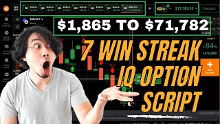 Celebrity 7 WIN STREAK IQ OPTION SCRIPT || $1,865 TO $71,782 Wealth
