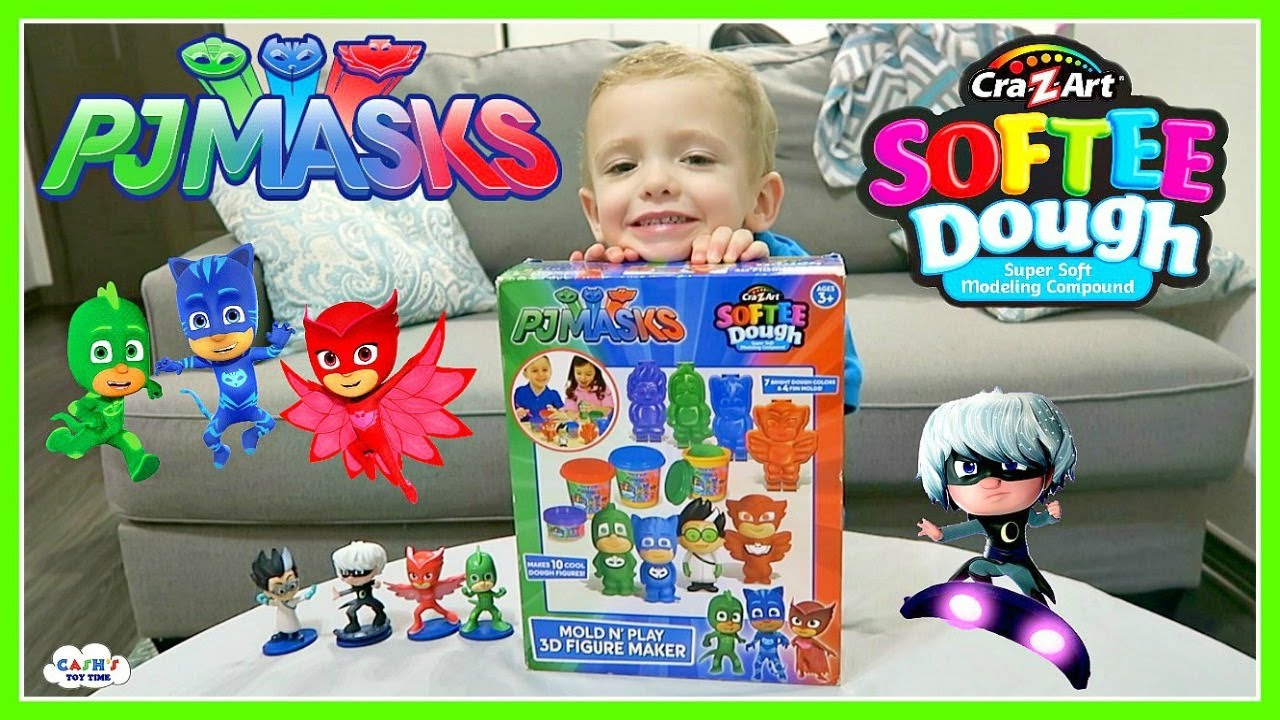 PJ MASKS Softee Dough Molds & Creations Toy Review - YouTube